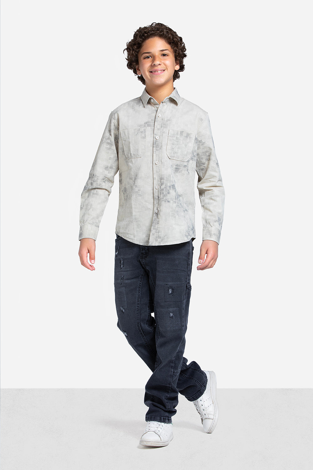 Long Sleeve Shirt - Boys - Textured