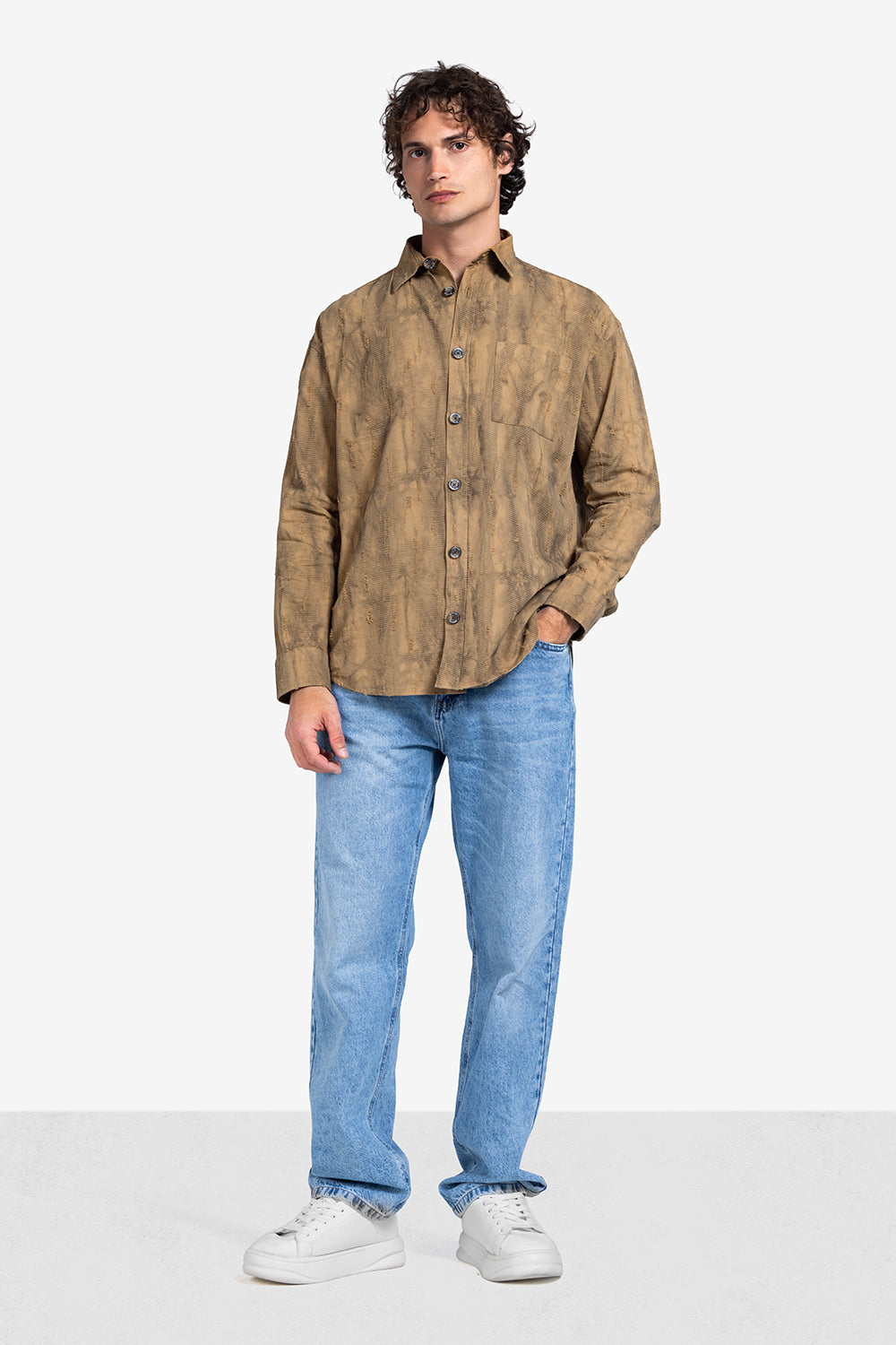Long Sleeve Shirt - Men - Textured