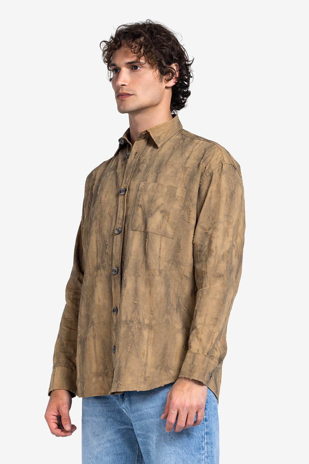 Long Sleeve Shirt - Men - Textured