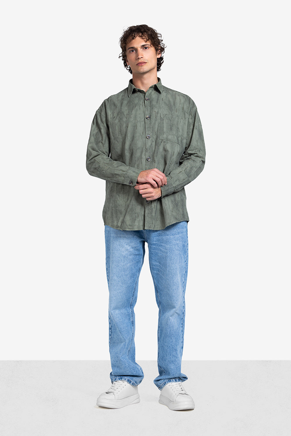 Long Sleeve Shirt - Men - Textured
