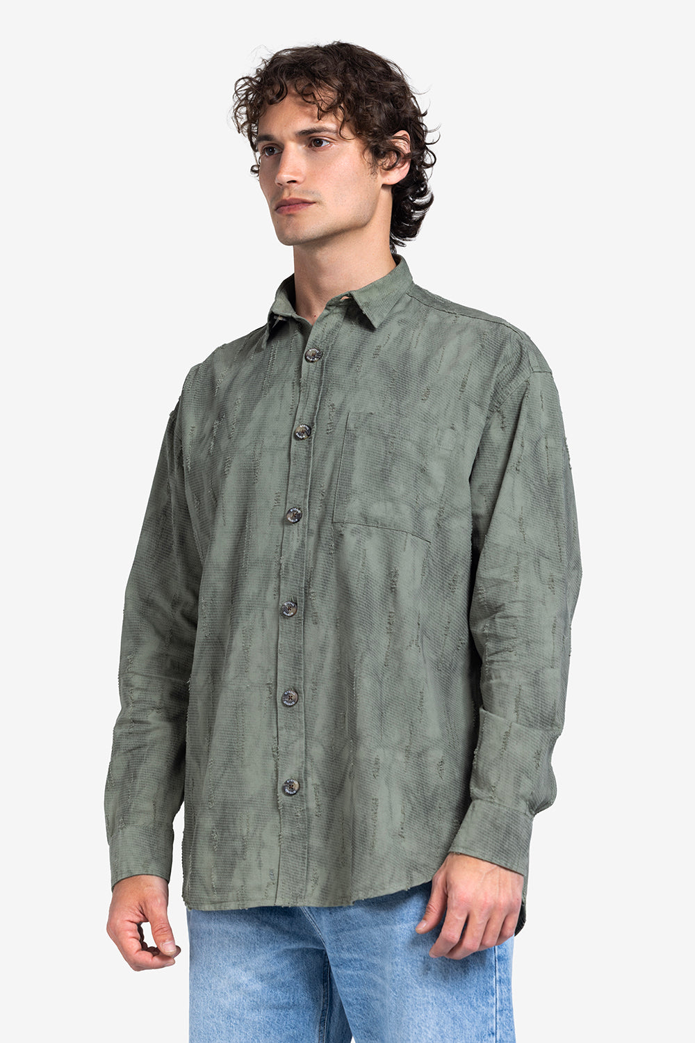 Long Sleeve Shirt - Men - Textured