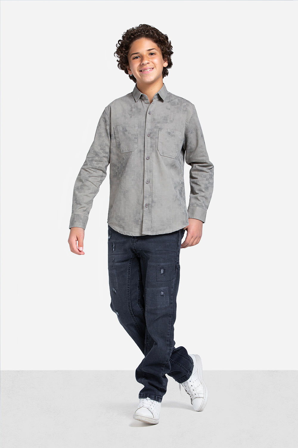 Long Sleeve Shirt - Boys - Textured