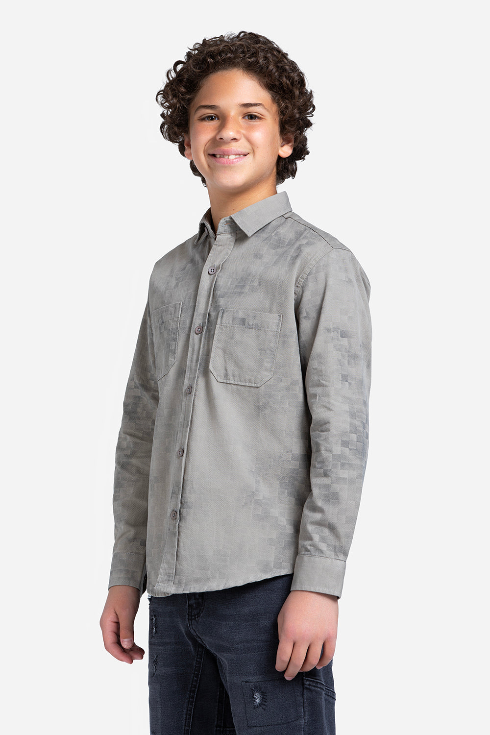 Long Sleeve Shirt - Boys - Textured