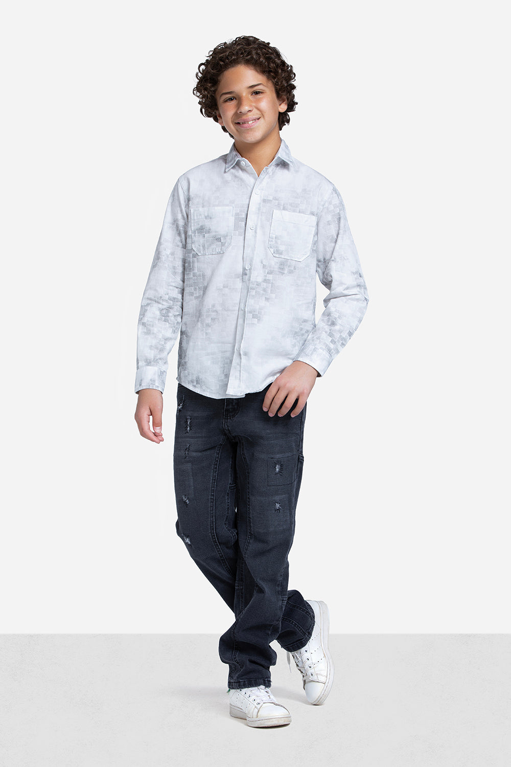 Long Sleeve Shirt - Boys - Textured