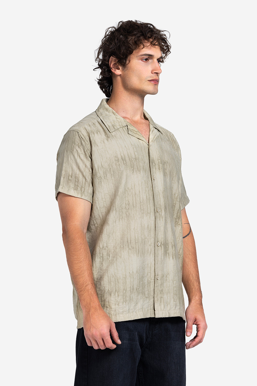 Half sleeve shirt - Men - Textured