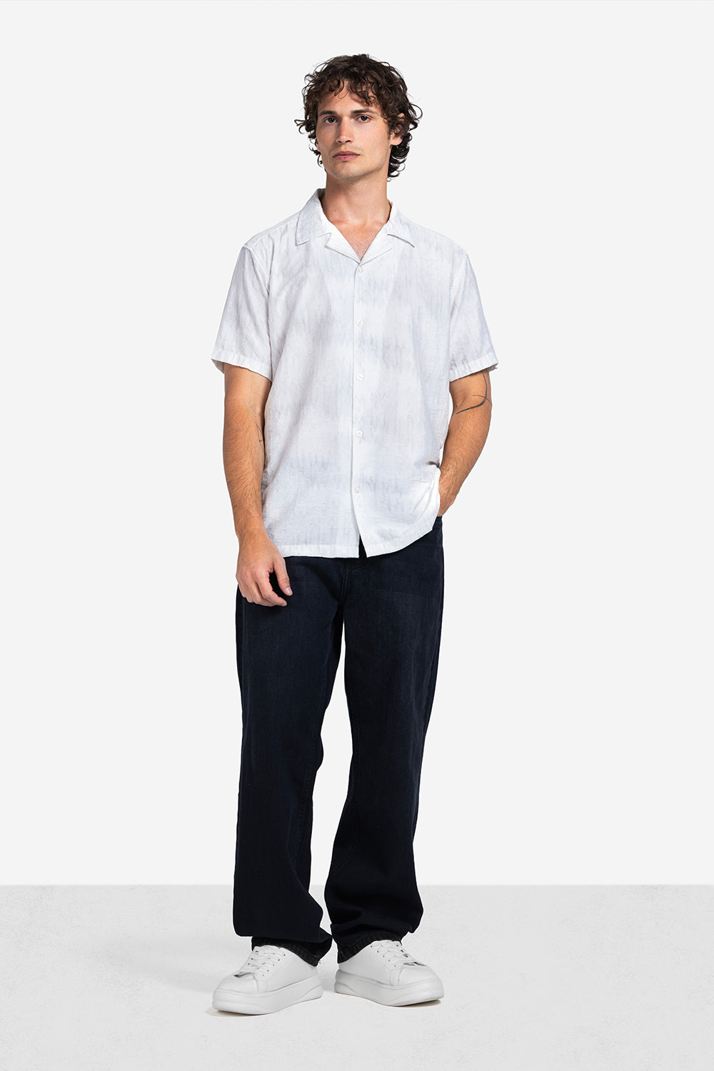 Half sleeve shirt - Men - Textured