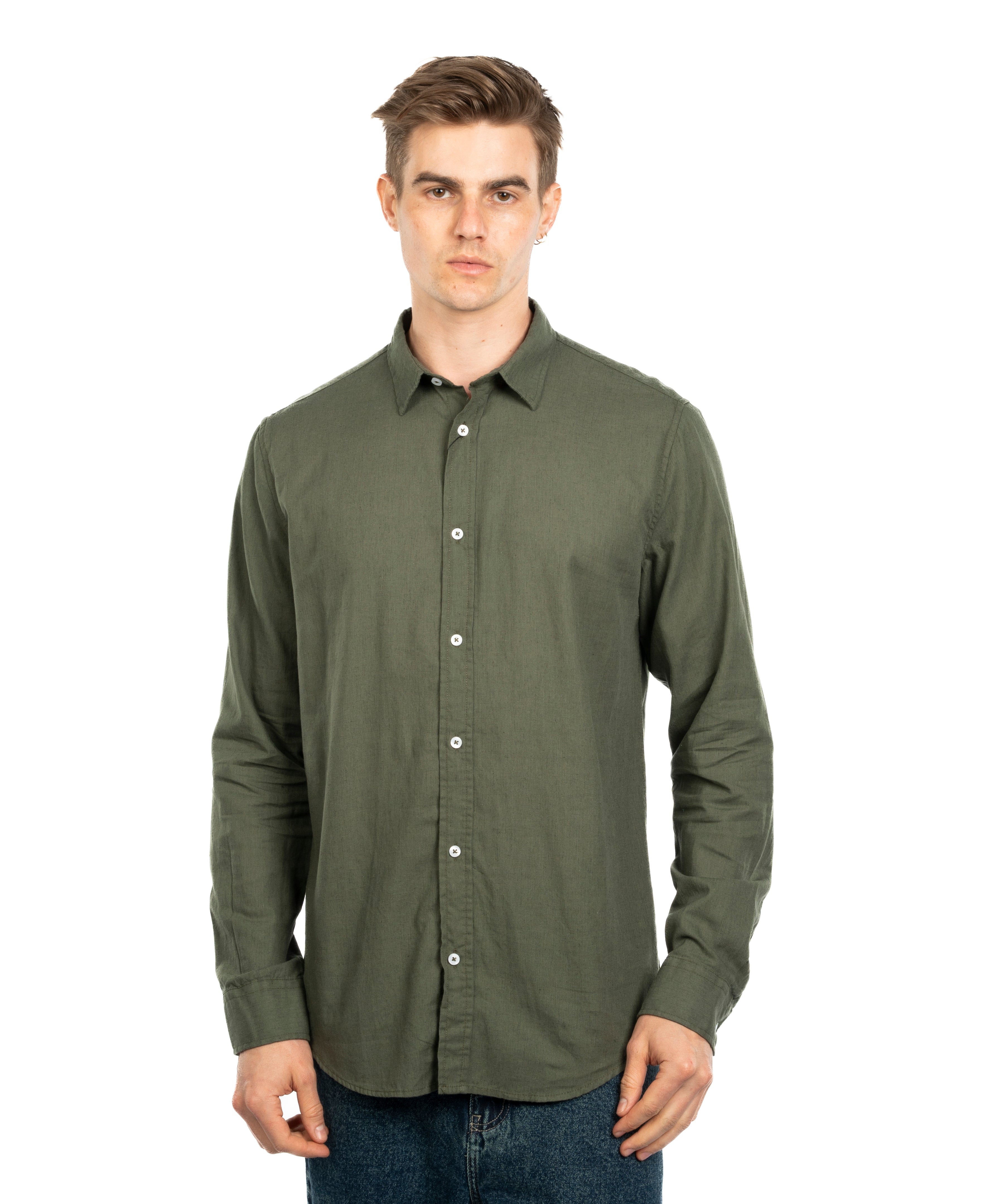 Long Sleeve Shirt - Men - Plain