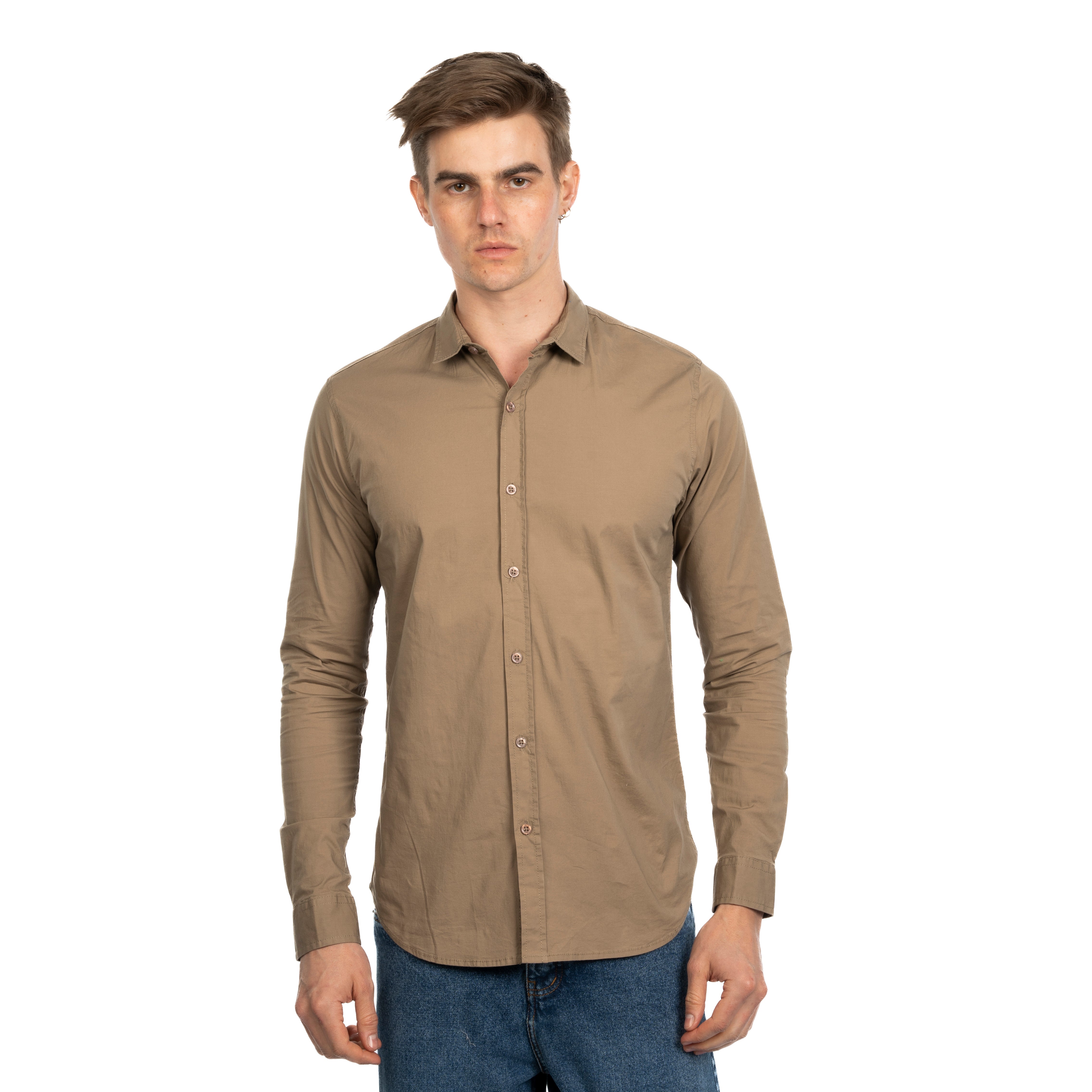 Long Sleeve Shirt - Men - Plain