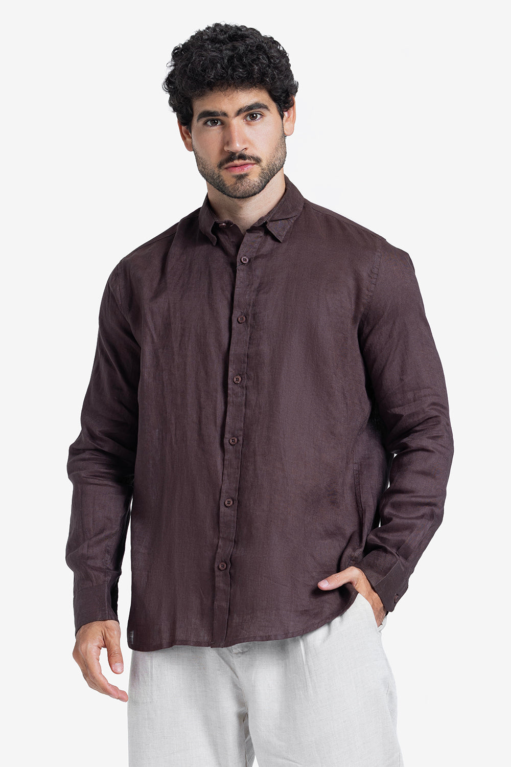 Long Sleeve Shirt - Men - Plain