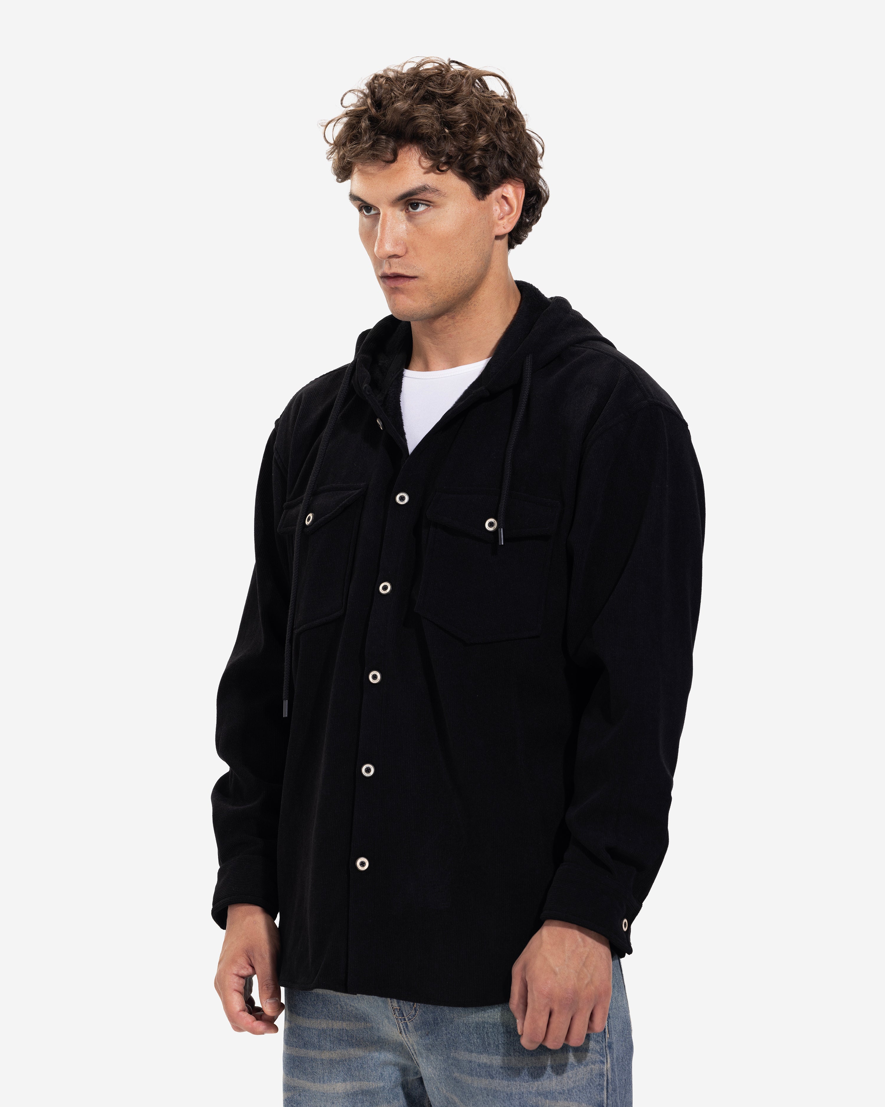 Long Sleeve Overshirt - Men - Plain