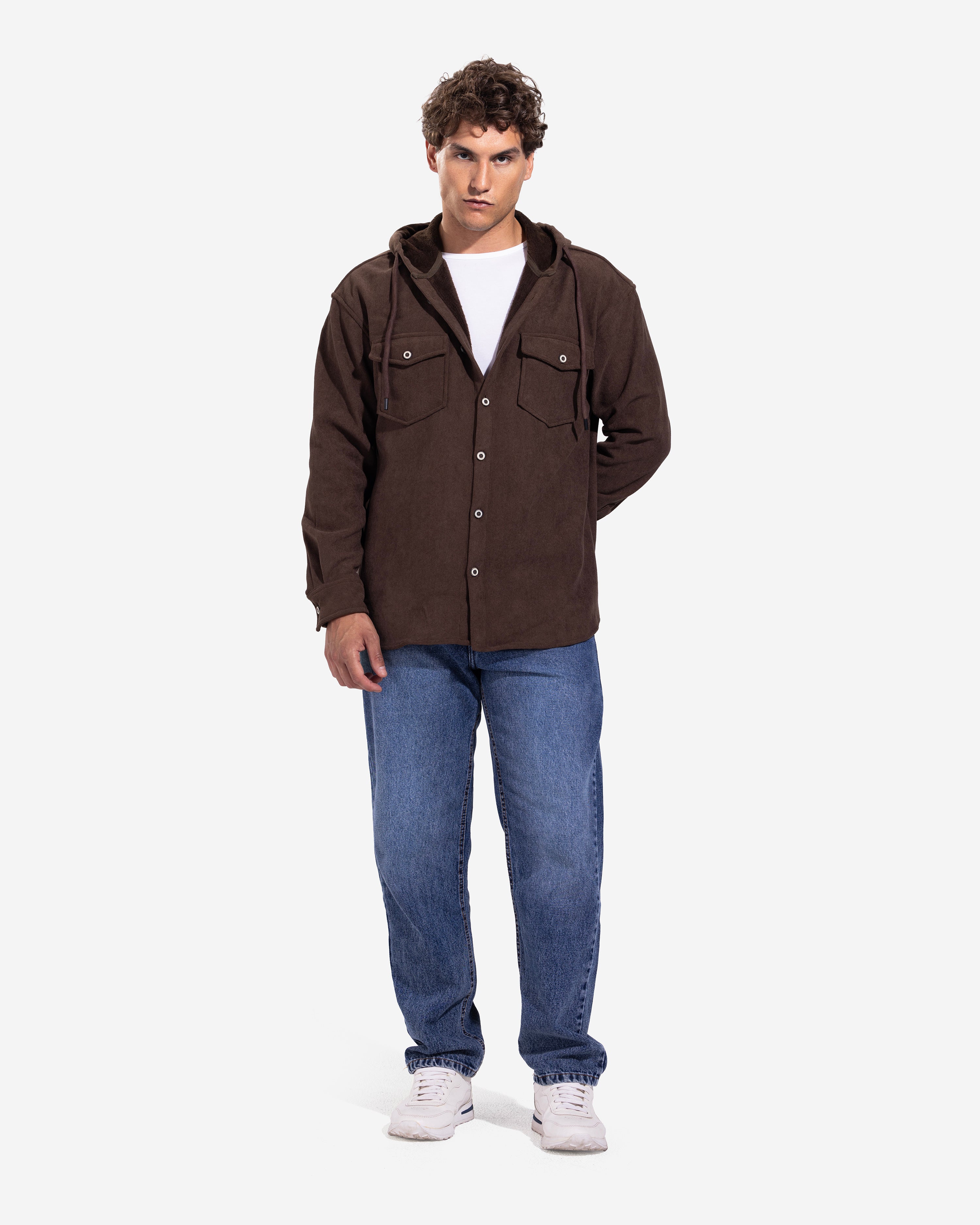 Long Sleeve Overshirt - Men - Plain