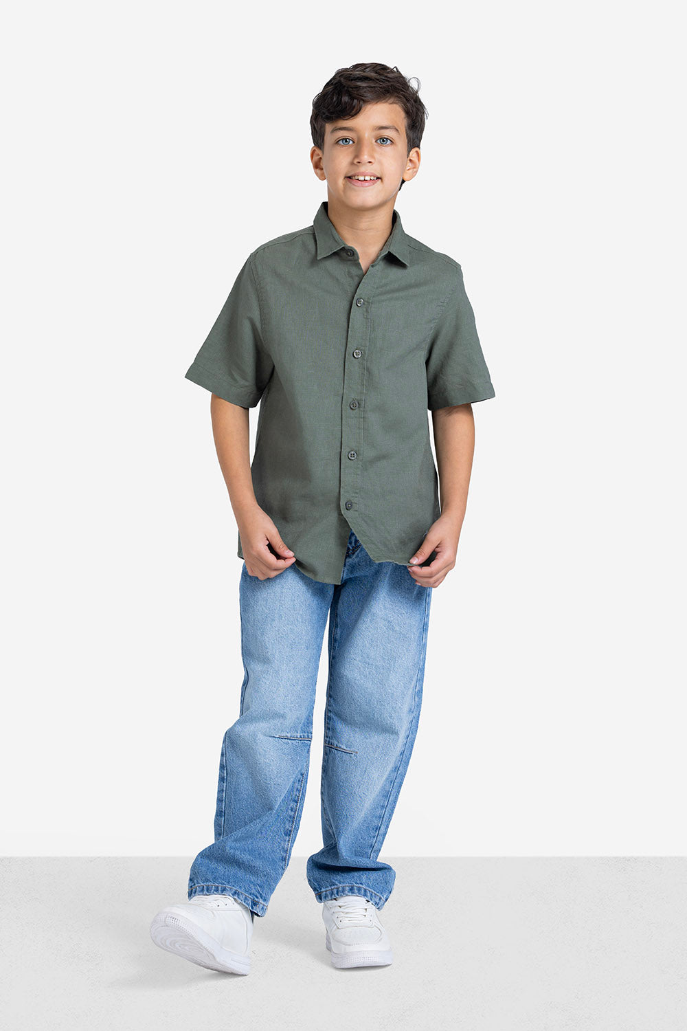 Half sleeve shirt - Boys - Plain