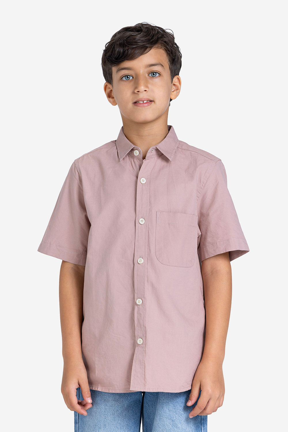 Half sleeve shirt - Boys - Plain