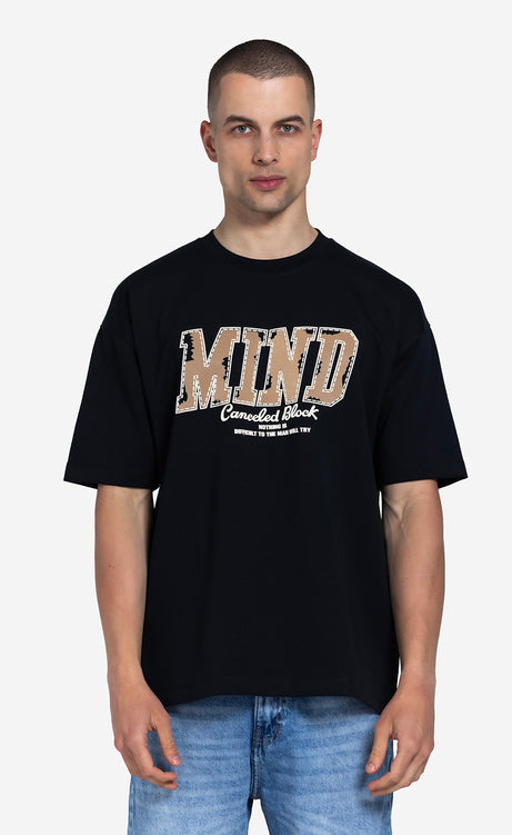 Men's Printed T-Shirt - Fossil, Cocoa & Black – view 9