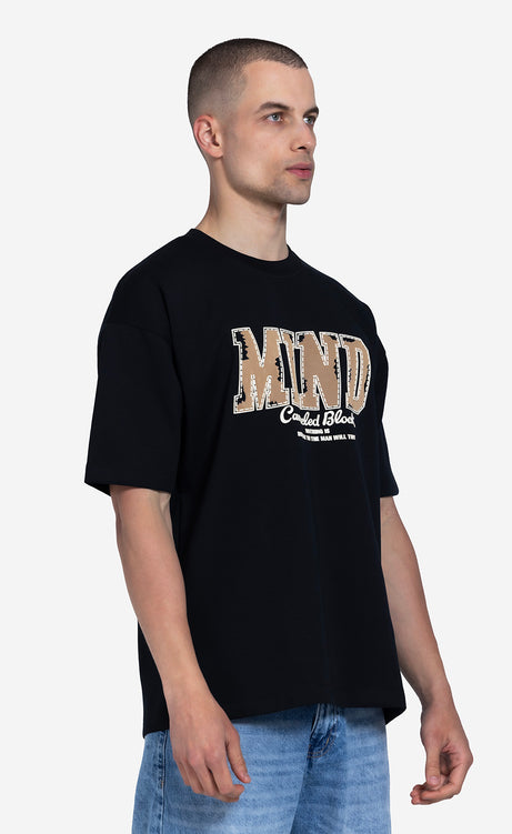 Men's Printed T-Shirt - Fossil, Cocoa & Black – view 10