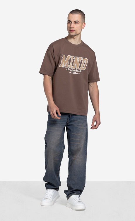 Men's Printed T-Shirt - Fossil, Cocoa & Black – view 4