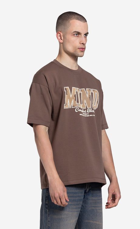 Men's Printed T-Shirt - Fossil, Cocoa & Black – view 2