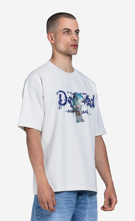 Men's Printed T-Shirt - Dark Orange, Cocoa & Mystic – view 11