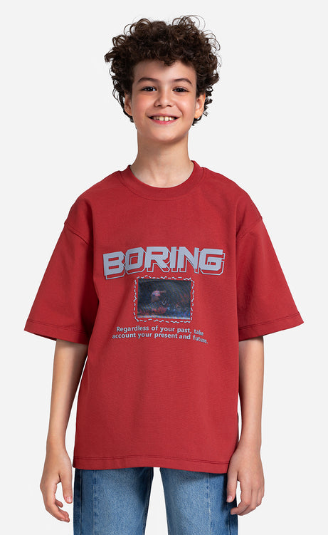 Boys' Printed T-Shirt - Brick, Dark Purple & Dark Mystic – view 5