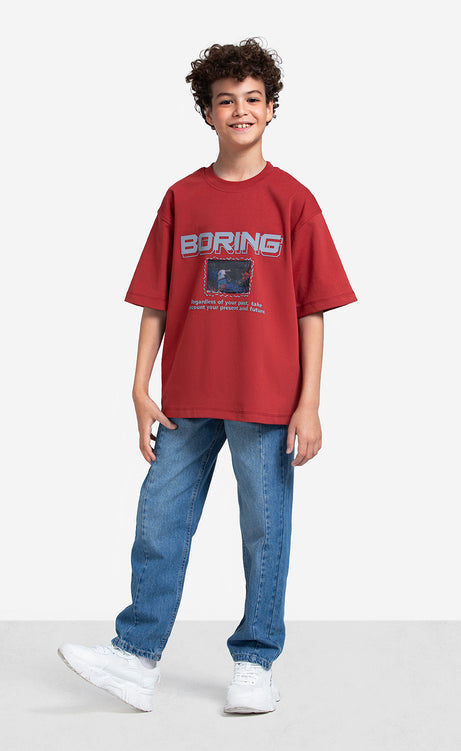 Boys' Printed T-Shirt - Brick, Dark Purple & Dark Mystic – view 9