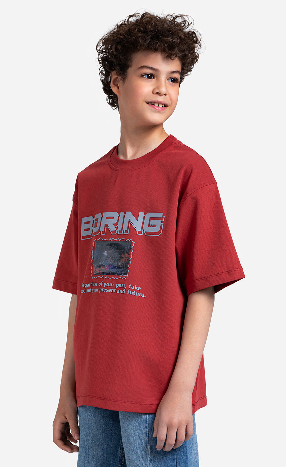 Boys' Printed T-Shirt - Brick, Dark Purple & Dark Mystic – view 7