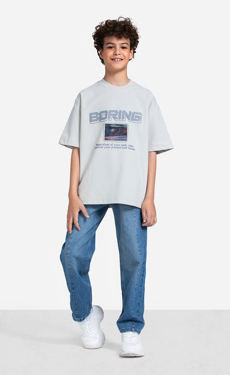 Boys' Printed T-Shirt - Brick, Dark Purple & Dark Mystic – view 12