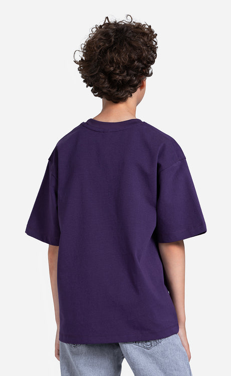 Boys' Printed T-Shirt - Brick, Dark Purple & Dark Mystic – view 3