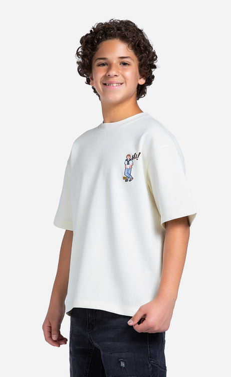 Boys' Printed T-Shirt - Dark Green & Off-White – view 6