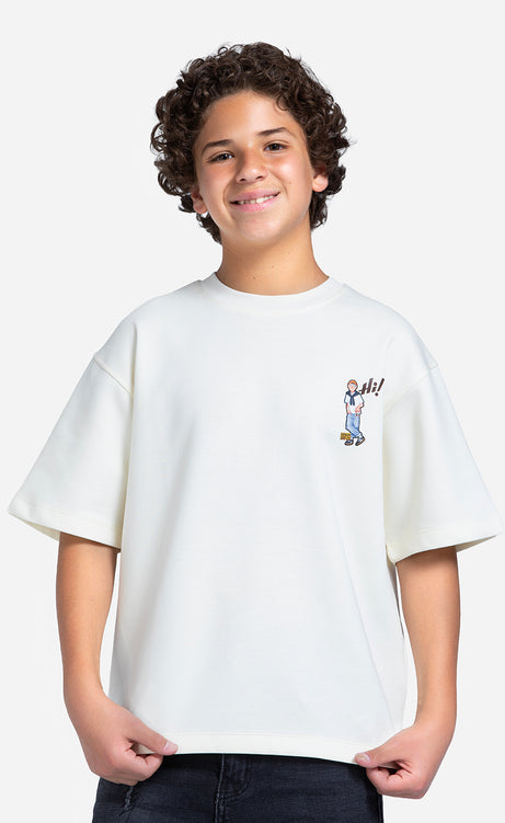 Boys' Printed T-Shirt - Dark Green & Off-White – view 5