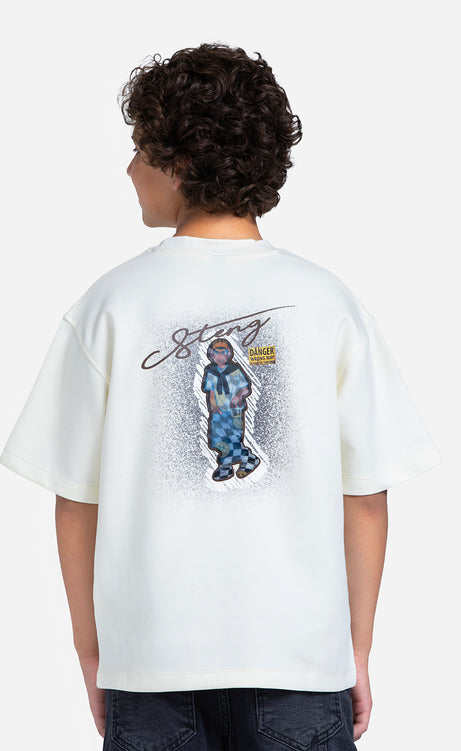 Boys' Printed T-Shirt - Dark Green & Off-White – view 7