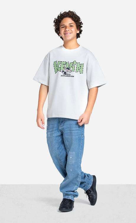 Boys' Printed T-Shirt - Silver, Orange & Cocoa – view 8