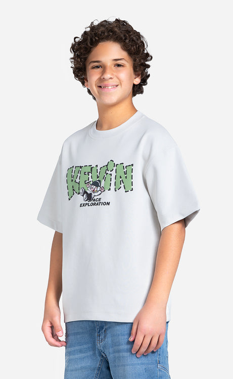 Boys' Printed T-Shirt - Silver, Orange & Cocoa – view 2