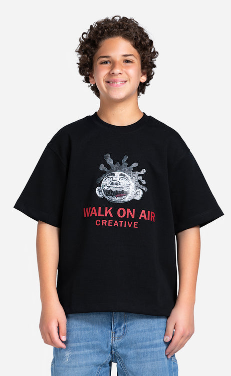 Boys' Printed T-Shirt - Brick, Dusty Green & Black – view 3