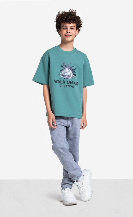 Boys' Printed T-Shirt - Brick, Dusty Green & Black – view 9