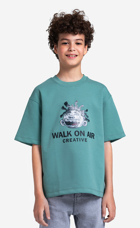 Boys' Printed T-Shirt - Brick, Dusty Green & Black – view 2