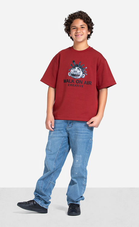 Boys' Printed T-Shirt - Brick, Dusty Green & Black – view 6