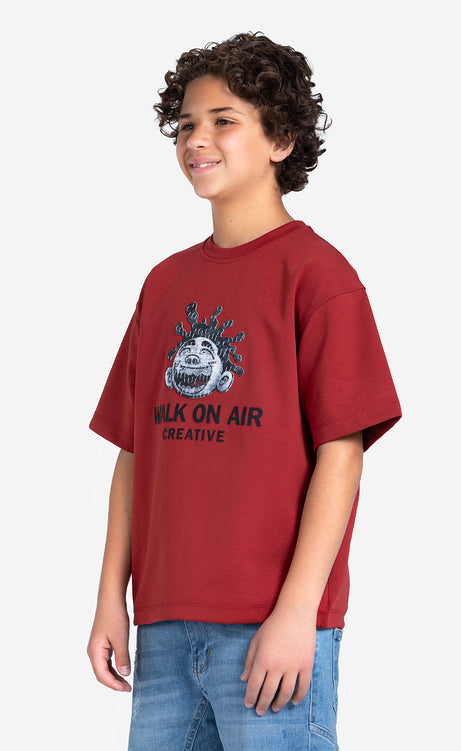 Boys' Printed T-Shirt - Brick, Dusty Green & Black – view 4