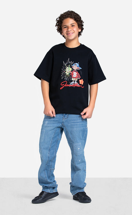 Boys' Printed Crew-Neck Short-Sleeve T-Shirt – view 4