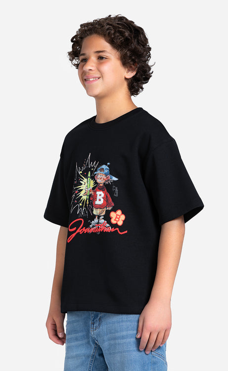 Boys' Printed Crew-Neck Short-Sleeve T-Shirt – view 2