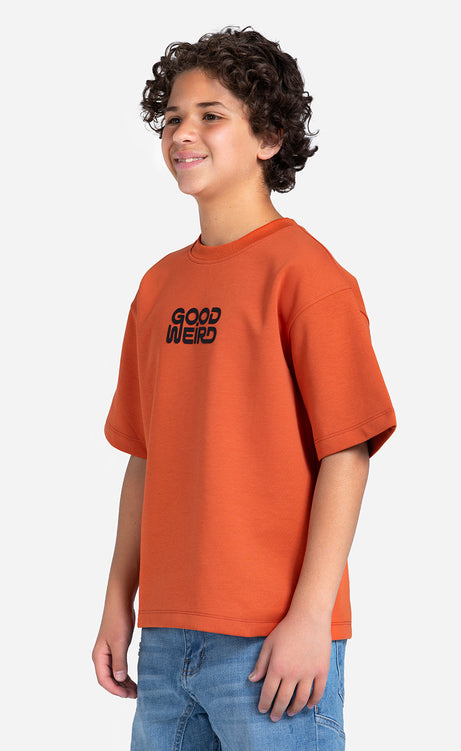Boys' Printed T-Shirt - Orange, Silver & Black – view 7