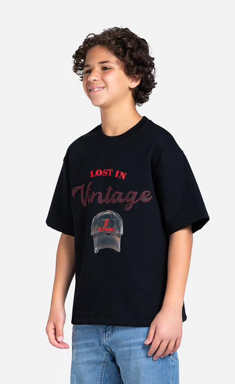 Boys' Printed T-Shirt - Black, Baby Blue & Brick – view 6
