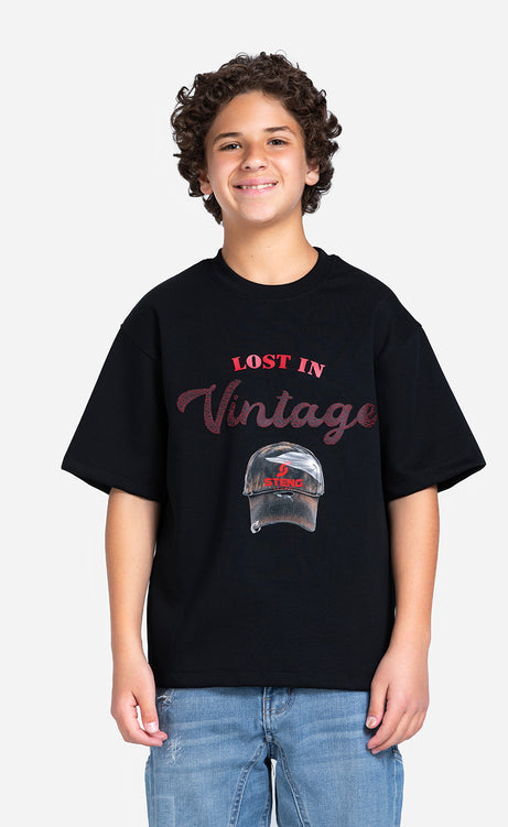 Boys' Printed T-Shirt - Black, Baby Blue & Brick – view 5