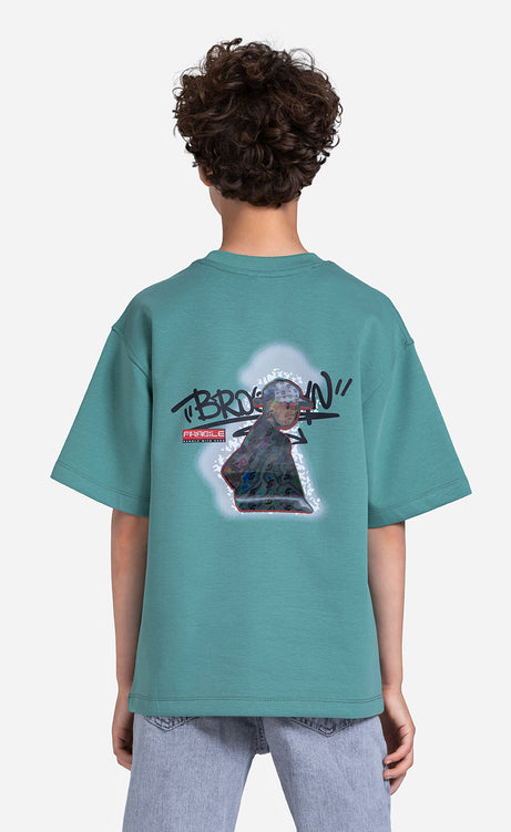 Boys' Printed T-Shirt - Burgundy, Orange & Dusty Green – view 11