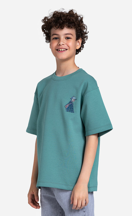 Boys' Printed T-Shirt - Burgundy, Orange & Dusty Green – view 10