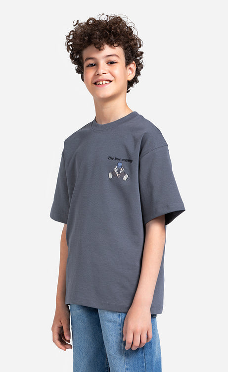 Boys' Printed T-Shirt - Dark Purple, Dark Gray & Olive Drab – view 10