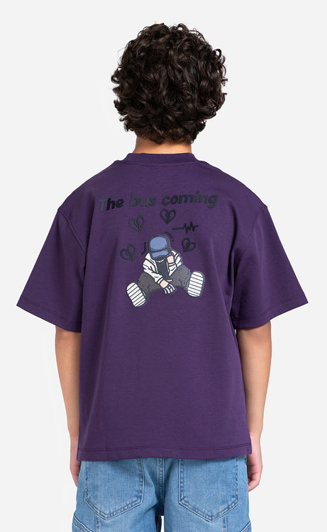 Boys' Printed T-Shirt - Dark Purple, Dark Gray & Olive Drab – view 5
