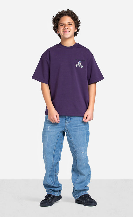 Boys' Printed T-Shirt - Dark Purple, Dark Gray & Olive Drab – view 6