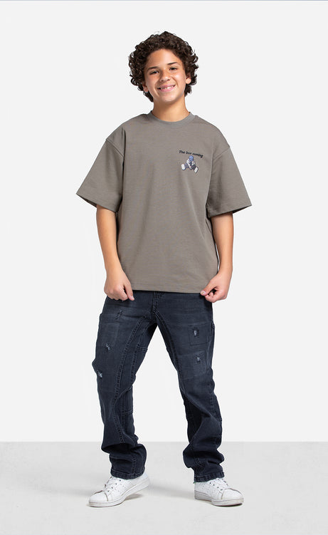 Boys' Printed T-Shirt - Dark Purple, Dark Gray & Olive Drab – view 9