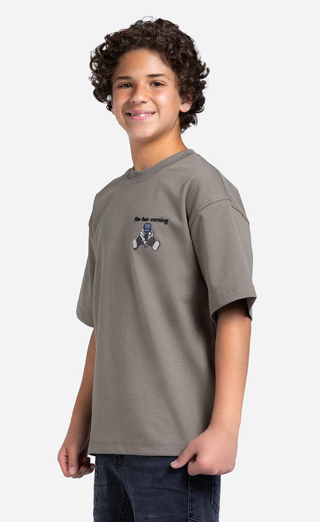 Boys' Printed T-Shirt - Dark Purple, Dark Gray & Olive Drab – view 7