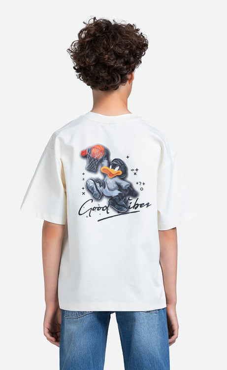 Boys' Printed T-Shirt - Orange, Ecru & Olive – view 2